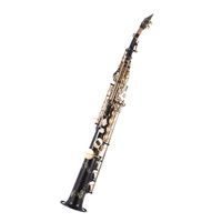 Saxofón Soprano Recto de Buena Calidad para Principiantes, en Si Bemol, Lacado en Oro, con Accesorios