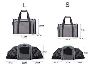 กระเป๋าเป้สะพายหลังสำหรับสุนัขและแมวพร้อมกระเป๋าแผ่นขนแกะที่ถอดออกได้มีซิปสามารถขยายได้ผ่านการอนุมัติจากสายการบิน - Product Image 2