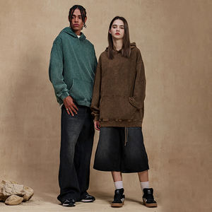 2025 gran oferta Unisex 420 Gsm Loosing Terry Hoodies logotipo personalizado lavado ácido con capucha 100% algodón forrado estampado hombres sudaderas con capucha - Product Image 1