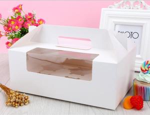 Manufacturer Customized Food Grade Paper CupCake Box With PET Clear Window Handle Take Out Delivery Box for Cookie <strong>Biscuit</strong> <strong>Gift</strong> - Product Image 4