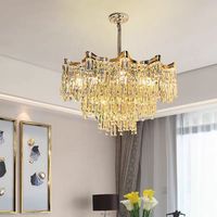 JYLINGTING lustres modernes de luxe dorés Rectangle carré ovale Asfour plafond en cristal E12 Top blanc chaud pour les hôtels vivant
