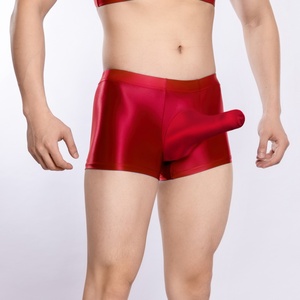 Caleçons boxers pour hommes en maille, <span class=keywords><strong>taille</strong></span> mi-haute, <span class=keywords><strong>grande</strong></span> <span class=keywords><strong>taille</strong></span>, fins, très élastiques, respirants, soyeux et lisses, avec motif trompe d'éléphant - Product Image 1