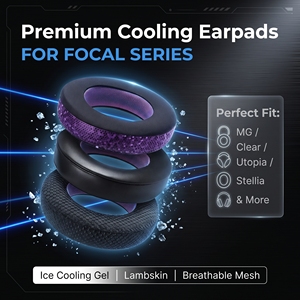 Coussinets d'oreille de remplacement pour <span class=keywords><strong>Focal</strong></span> Clear MG PRO/Utopia/New Utopia <span class=keywords><strong>ELEGIA</strong></span>, Noir/Violet, en mousse à mémoire de forme - Product Image 1