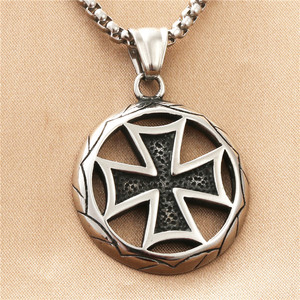 Stainless Steel <b>Cross</b> Pendant Necklace Geometric Hollow Unisex Fashion Jewelry 19009 - Product Image 1