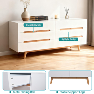 Tùy chỉnh màu trắng bằng gỗ ngực của 6 ngăn kéo bên tủ cho phòng khách - Product Image 4