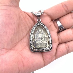 Retro Style <b>Titanium</b> Steel Pendant Men Samantabhadra Akasagarbha Vairocana Buddha Themed Religious Ceremony Necklace 216043 - Product Image 4