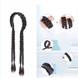 Nuove trecce sintetiche per capelli da <span class=keywords><strong>donna</strong></span> <span class=keywords><strong>lunghe</strong></span> alla moda estensioni realistiche per capelli in fibra asiatica fasce per capelli dal mento continentale - Product Image 5