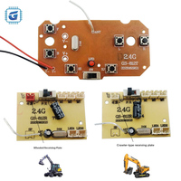 Kit de carte de circuit RC 2,4 GHz 6 canaux, 1 carte émetteur compatible avec deux cartes récepteur GS-812R, pour jouet excavateur sur chenilles et excavateur sur roues
