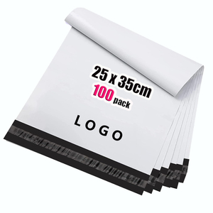 Sacs d'emballage personnalisés GTU WHKD101, épaisseur 0,5 mil, autocollants, gaufrage/débossage, 25x35cm, 100 pièces, base T-shirt blanc - Product Image 1