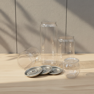 Bocaux en plastique transparents de 250 ml/300 ml/330 ml/500 ml avec couvercles, emballage facile à ouvrir, pour jus, lait, thé, café, soda - Product Image 4