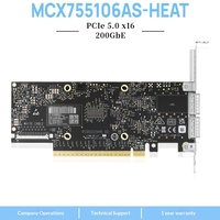 Tarjeta de red Mellanox MCX755106AS-HEAT CX7 QSFP112 NDR200 IB 200G de doble puerto PCI de 10 Gbps