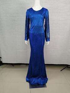 Donne Bling Bling abiti da festa scintillanti nappe manica lunga europa Sexy Lady Evening Party Cocktail Clothes Maxi abito lungo - Product Image 6