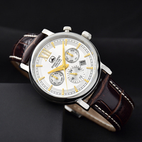 Nouvelle montre à quartz unisexe vintage en cuir avec cadran analogique, cristal saphir, étanche 3ATM, chronographe lumineux, acier inoxydable