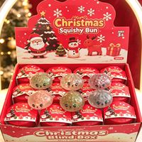Jouet Squishy en forme de cerf, 8,5 cm, brillant, de Noël, en forme de boule de pain simulée, à rebond lent, pour le soulagement du stress, vente en gros