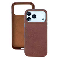 Coque de téléphone antichoc magnétique en PU vert foncé effet litchi, modèle exclusif, protection intégrale pour iPhone 15-17 Pro Max