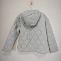 Chaqueta de Invierno Casual Acolchada con Capucha y Cierre de Cremallera para Mujer, Estilo Europeo Americano, Ecológica, Transpirable, de Manga Larga y Estampada