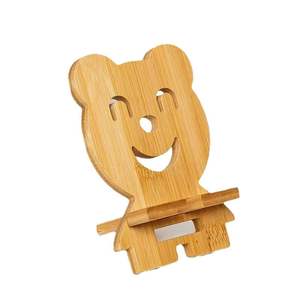 Wooden House Phone Stand Natural Color Desktop Portable <b>Tablet</b> <b>Holder</b> For Desk Use - Product Image 2