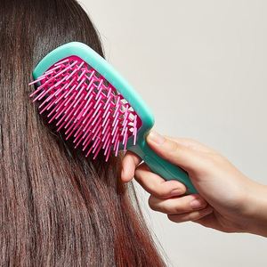 Free Sample Plastic Hollow Out Hair Comb Scalp Massage Hair <b>Brush</b> Wet and Dry Vent <b>Detangling</b> Curly Hairbrush - Product Image 3
