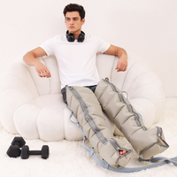 Masseur de jambes à compression d'air, 6 chambres, pompe portable, tissu TPU épaissi, fermeture éclair lisse, tube en silicone, logo personnalisé