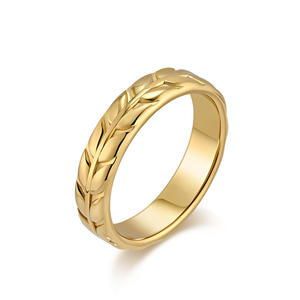 Fashion <b>Ring</b> Gold Plated Stainless Steel Women's Flower Design Gift Jewelry - Product Image 1