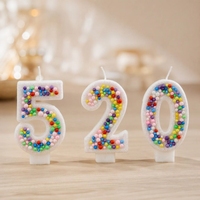 Bougies d'anniversaire inodores best-seller, bougies à chiffres colorées avec paillettes pour une fête mémorable