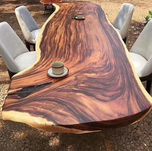 Fırınlanmış ceviz Slab ithal ekvador canlı kenar masa üstü yemek odası mobilyası yemek masası katı ahşap stokta hazır stokta - Product Image 5