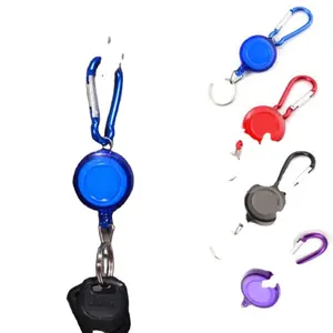 Hot sale Retractable Key Chain Badge Reel - Recoil Carabiner ID Ski Pass Owner multicolor Outdoor Tools new #4O04