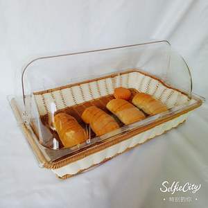ตะกร้าขนมปังและผลไม้มีสไตล์พร้อมฝาปิดจาก <span class=keywords><strong>Meichu</strong></span> ดีไซน์ฝาปิดโปร่งใสสำหรับจัดแสดงแบบบุฟเฟต์ - Product Image 3