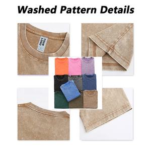 SHENGSHI Mens Faded Wash 320 gramos Camiseta de cuello redondo de gran tamaño Algodón pesado Manga corta Streetwear Camiseta Impresión personalizada Gráfico - Product Image 5