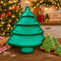 Moule à pâtisserie en silicone en forme de sapin de Noël avec trou de suspension, facile à ranger