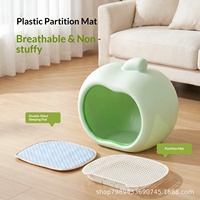Lit pour animaux de compagnie en forme de pomme - Polyéthylène haute densité respirant, frais en été et chaud en hiver, design universel pour toutes les saisons, pour chats et chiens