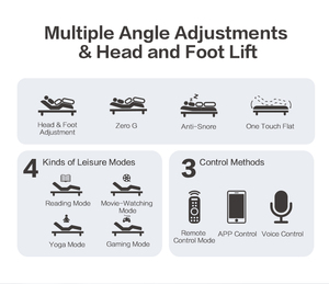Dreamotion chống ngáy ngủ chức năng đôi kích thước duy nhất có thể điều chỉnh cơ sở Giường Điện khung giường - Product Image 5