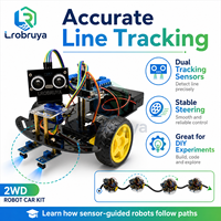 Kit de voiture robot 2 roues motrices pour enfants, voiture robotique STEM à construire soi-même avec évitement d'obstacles par ultrasons, suivi de ligne, apprentissage du codage LTARK-41