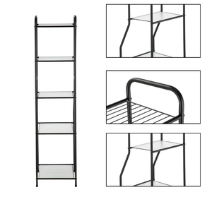 Minimalist Matte Black Iron Bathroom Storage <b>Tower</b> Unit with 5 Shelves for Towels and Bathroom Items Good Quality - Product Image 6