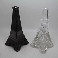 Flacon de parfum vide en verre transparent noir de 35 ml, forme Tour Eiffel, avec vaporisateur en aluminium – Prix usine