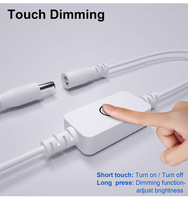 Tira de LED USB de 5V, SMD 2835, Blanco Frío 6500K, 30CM, 8MM, 18 LED, Atenuador Táctil USB, Enchufe EU/US/UK, Adaptador LED de 5V 2A