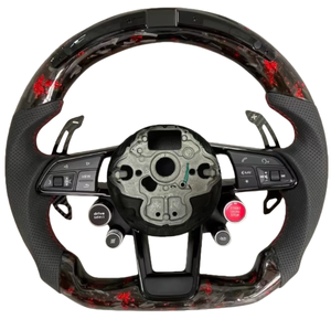 Volant personnalisé en fibre de carbone forgée avec LED rouges pour Volkswagen VW <span class=keywords><strong>Golf</strong></span> MK7 MK6 MK5 MK4 GTI GTS R GLI <span class=keywords><strong>GTD</strong></span> - Product Image 1