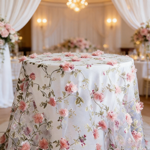 Élégante Housse de Dossier de <span class=keywords><strong>Chaise</strong></span> en Organza Broderie Florale 3D pour Décoration de Mariage - Product Image 4
