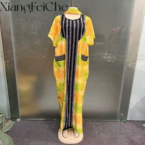 <span class=keywords><strong>Abito</strong></span> Bubu da Donna Stile Africano Nuovo Modello 2026, Moda Estiva Casual Ampio con <span class=keywords><strong>Stampa</strong></span> <span class=keywords><strong>Etnica</strong></span> e Dettagli Diamantati per Feste - Product Image 4
