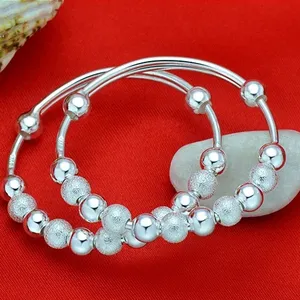 999 Full Sterling Silber Kindermode Armband Baby Rotating Beads Charm Armband Eltern-Kind Transfer Perle Push Pull B.
