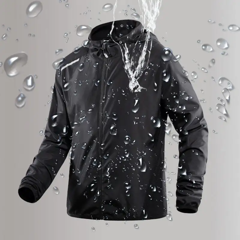 OEM Wholesale Custom Summer Thin Outdoor Jackets Running Hooded Windbreaker Jacket For Men