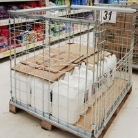 Palette de stockage en acier à mailles métalliques empilable sans fond robuste pour entrepôt avec palette en bois