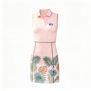 Abito da Golf e Tennis Floreale da Donna Senza Maniche 78% Nylon 22% Spandex 240GSM Leggero Elasticizzato in 4 Direzioni ad Asciugatura Rapida - Product Image 4