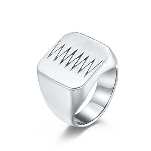 Men's Titanium Steel <b>Ring</b> Geometric Matte Finish Black Steel Daily Wear Jewelry K-R614 - Product Image 4