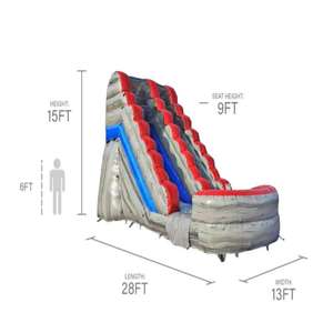 Toboggan <span class=keywords><strong>aquatique</strong></span> gonflable commercial gris marbré et rouge pour enfants et adultes – Idéal pour la <span class=keywords><strong>location</strong></span> estivale en extérieur – Offre spéciale - Product Image 6