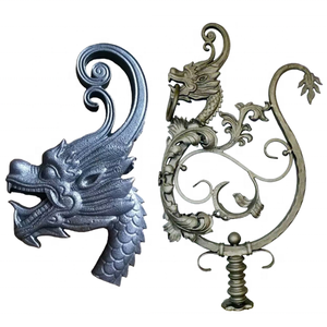 OUYA Poteau <span class=keywords><strong>d</strong></span>'<span class=keywords><strong>escalier</strong></span> moderne en fer forgé <span class=keywords><strong>d</strong></span>écoratif en acier moulé 285x150mm Anti-rouille - Product Image 2