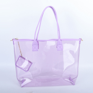Großer individueller Druck Mädchen Damen Strand-Tote-Handtasche Schulter durchsichtige durchsichtige Pvd-Tote-Tasche Sommer kunststoff-wasserdichte Einkaufstasche - Product Image 5