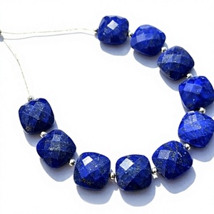 Pierres précieuses naturelles de lapis-lazuli bleu, taille coussin, facettées, en forme de briolette, pierres lâches certifiées par un tiers, vente en gros, Gopika Exports, pour bagues - Product Image 2