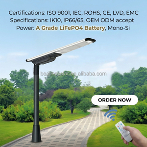 Lámpara Solar LED para Exteriores, Impermeable IP66, 60W, Integrada, Monocristalina, con Batería LiFePO4, para Construcción de Carreteras, con Certificación CE y ROHS - Product Image 1