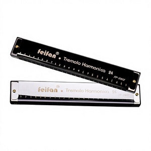 <span class=keywords><strong>Harmonica</strong></span> en titane personnalisable 24 trous en Do majeur pour enfants, instrument à vent pour débutants, jouet avec logo personnalisable, lot de 6 pour films et séries TV - Product Image 1